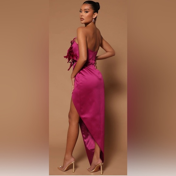 Jaqueline Asymmetrical Maxi Dress Raspberry size XL new with tag - Picture 4 of 14